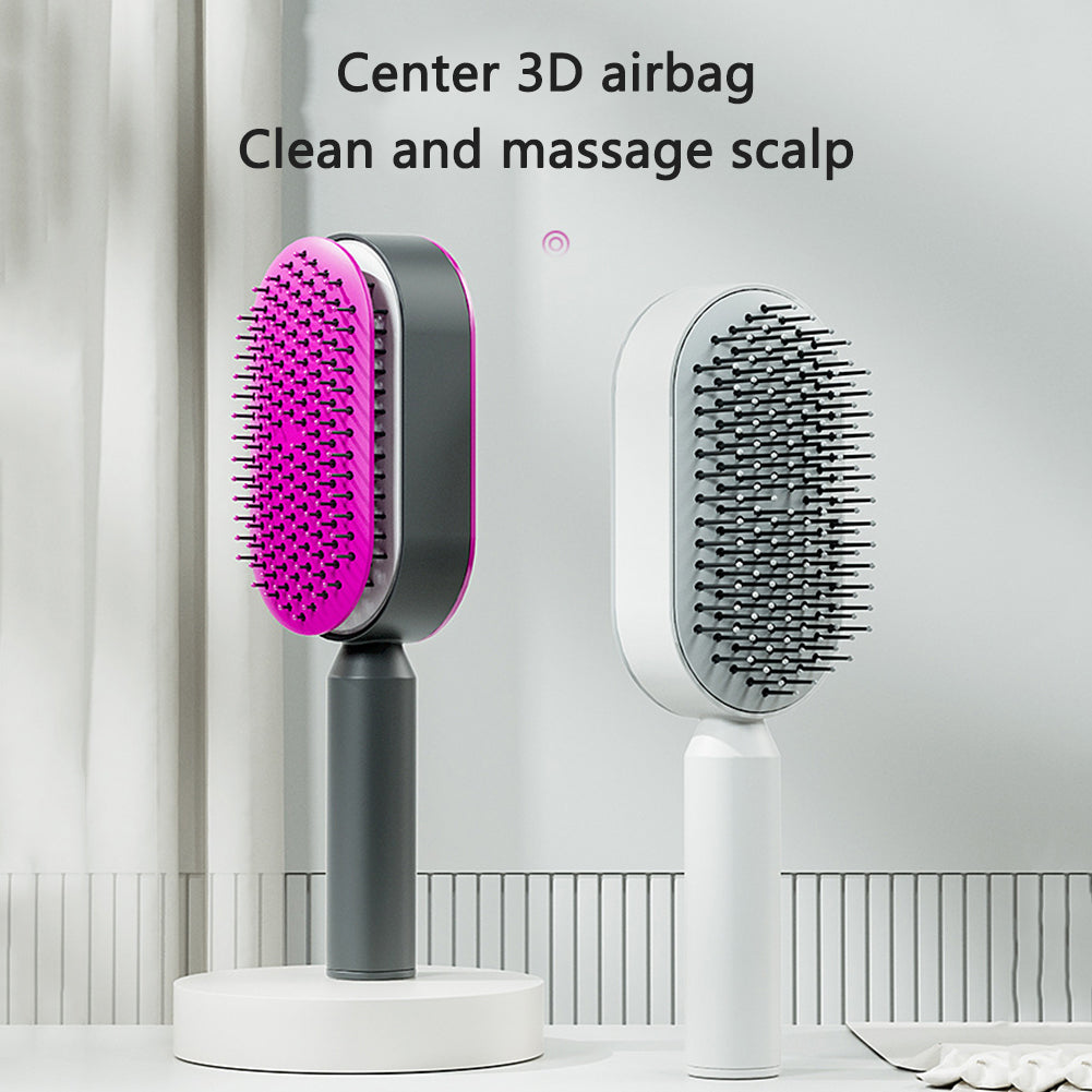 Selbstreinigende Massage-Haarbürste mit Antistatik-Effekt
