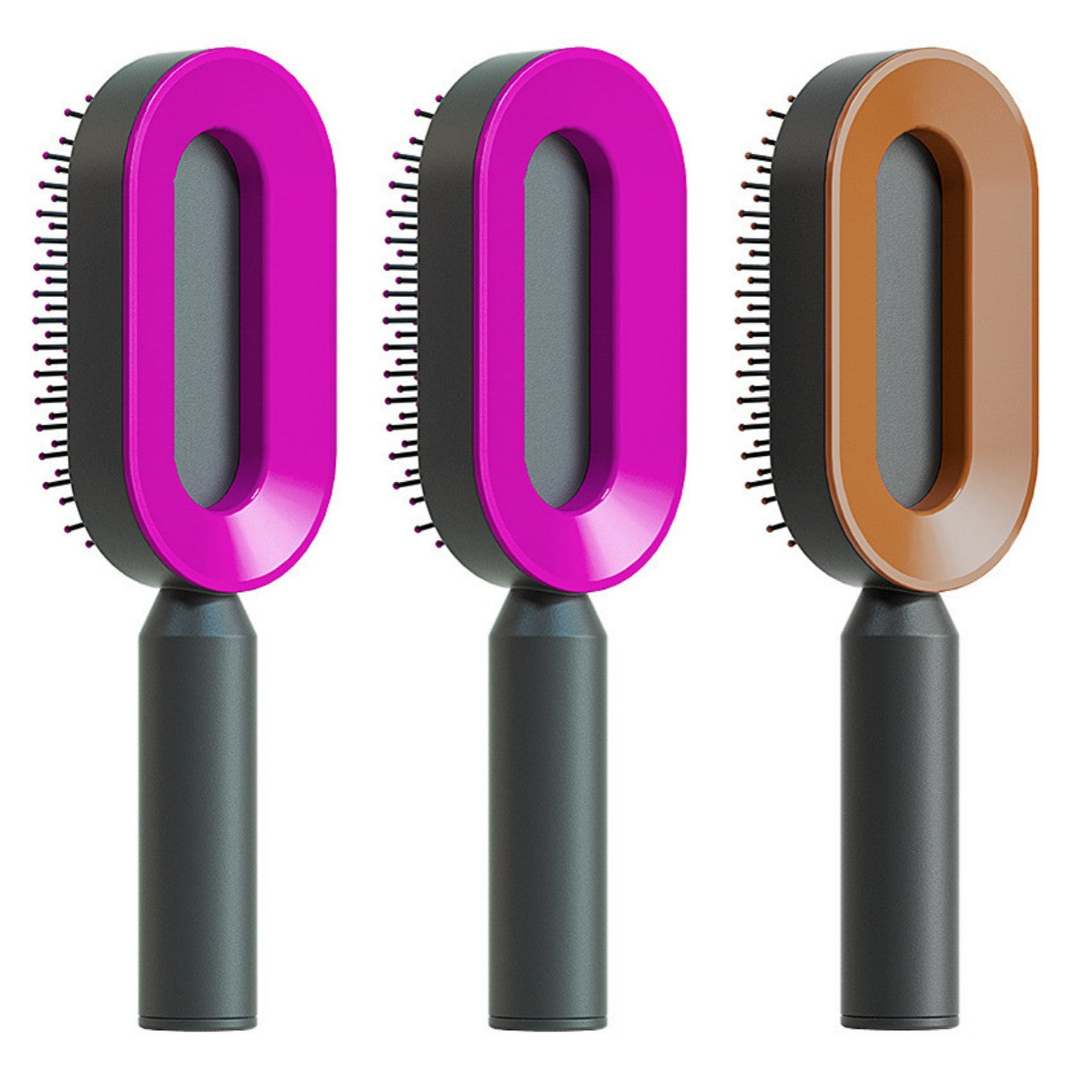 Selbstreinigende Massage-Haarbürste mit Antistatik-Effekt