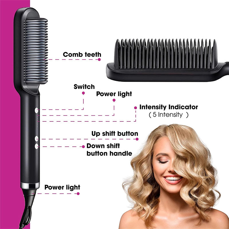 2-in-1 Haarglätter & Heißkamm
