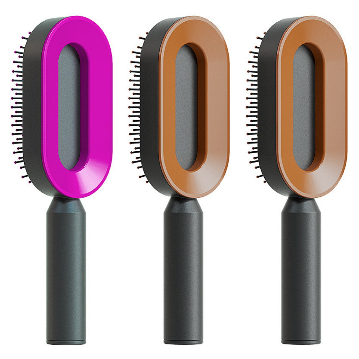 Selbstreinigende Massage-Haarbürste mit Antistatik-Effekt