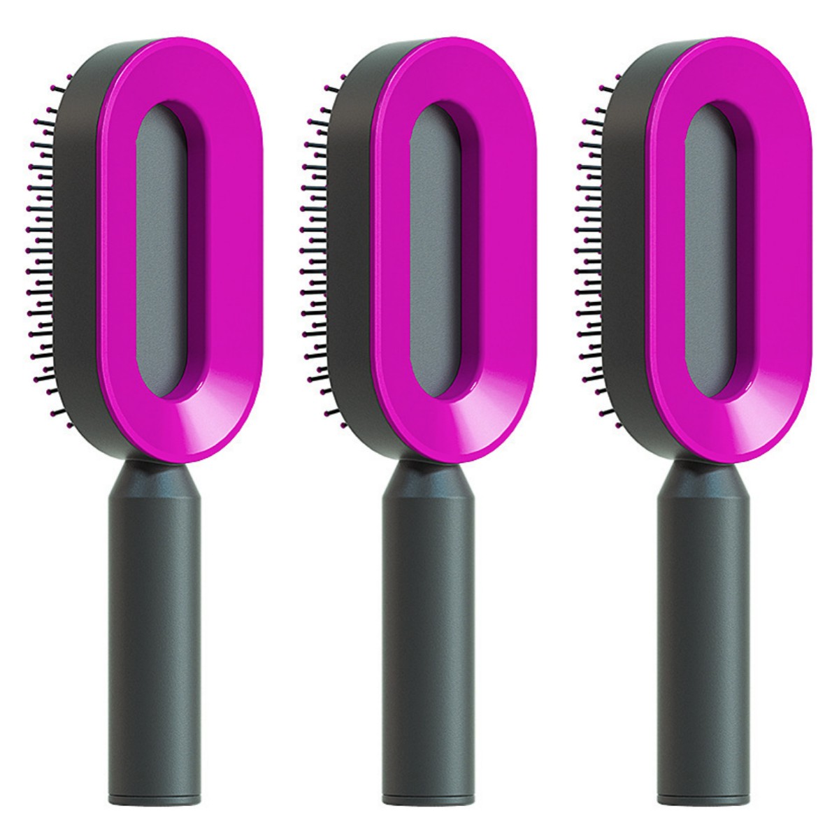 Selbstreinigende Massage-Haarbürste mit Antistatik-Effekt